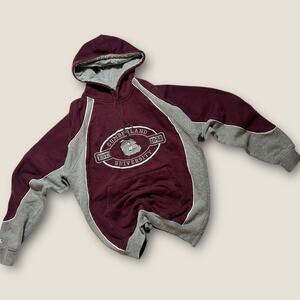 Holloway Cumberland University Hoodie Small Maroon Gray Embroidered Bulldogs V01